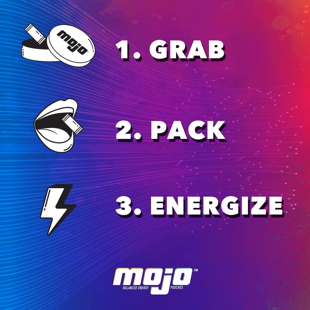 Mojo™ Balanced Energy Pouches | Healthier Energy Drink Alternative |Zero Sugar & Calorie-Free with Ginseng, Yerba Mate, B-Vitamins, and Amino Acids |