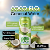 Coco Flo Coconut Water with Pulp and Roasted Coconut Chunks Refreshing Tropical Coconut Drink with Real Coconut Pieces Ready to Drink Beverage 16.56