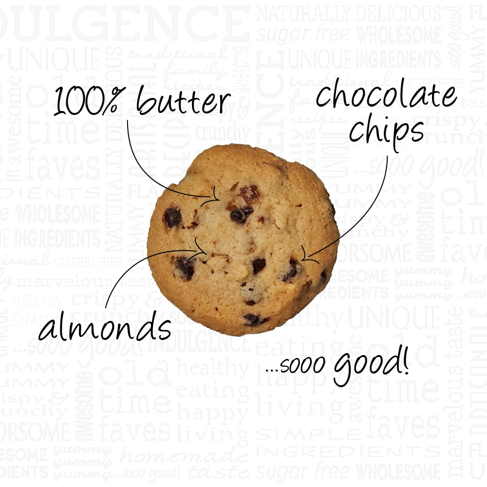 Aunt Gussie's - Sugar Free Wheat Chocolate Chip Cookies with Almonds - 4 Pack