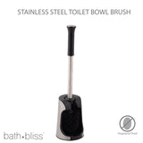 Bath Bliss Snap Hold Toilet Brush and Holder | Bathroom | Cleaning and Storage | Open Base Quick Dry | Compact Space Saving | Easy Grip Handle |