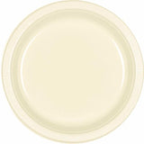 Amscan Vanilla Creme 7" Disposable Round Plates-20 count | For Every Celebration Plastic Plates, Cream