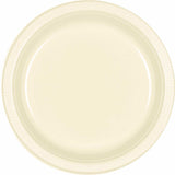Amscan Vanilla Creme 7" Disposable Round Plates-20 count | For Every Celebration Plastic Plates, Cream