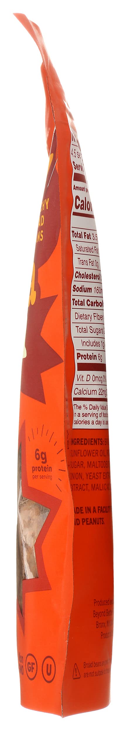 Bada Bean Bada Boom Plant-based Protein, Gluten Free, Vegan, Non-GMO, Soy Free, Kosher, Roasted Broad Fava Bean Snacks, Sriracha, 4.5 Ounce (Pack