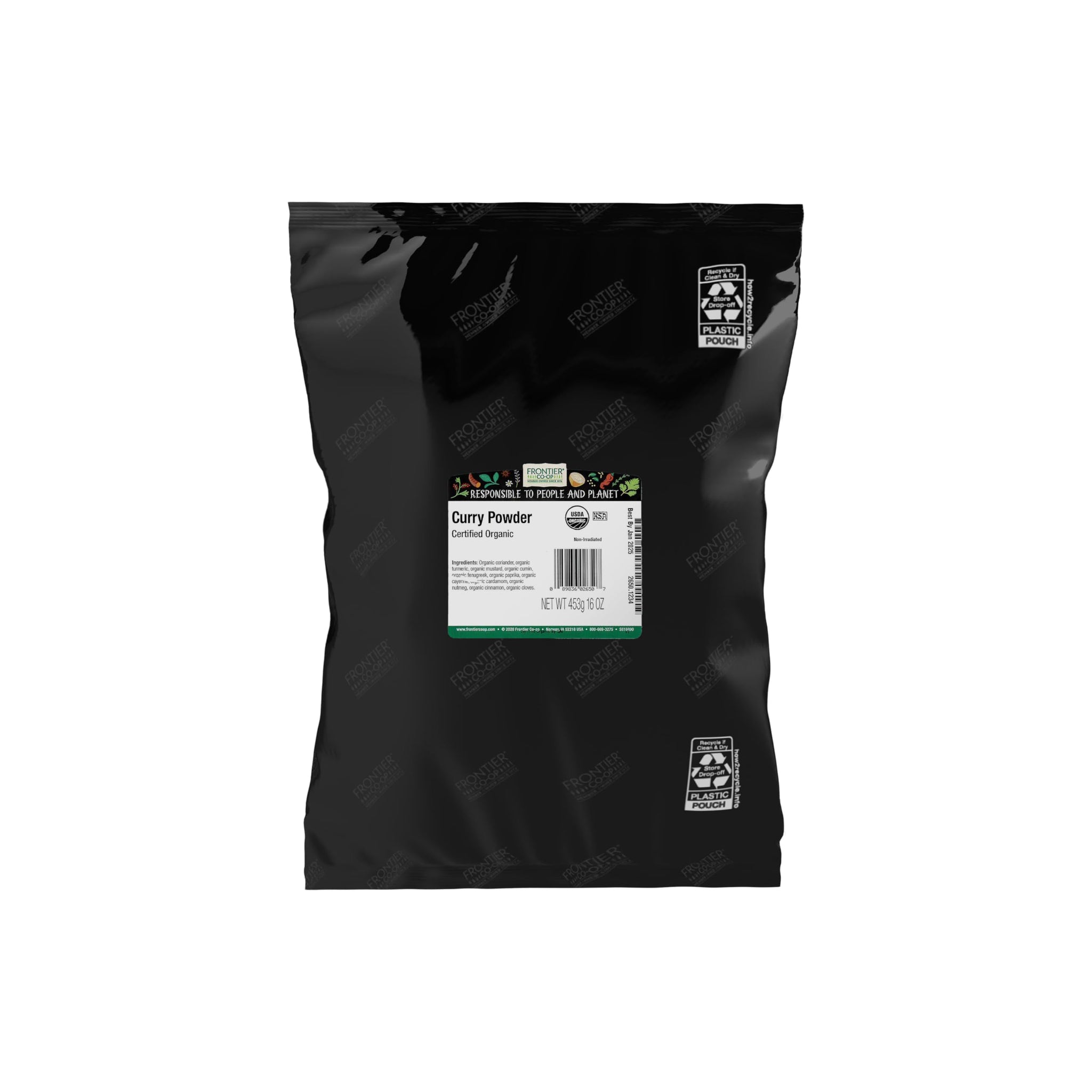 Frontier Co-op Certified Organic Curry Powder, 1-Pound Bulk, Aromatic Blend 11 Indian Cooking Spices for Meat, Seafood, Tofu