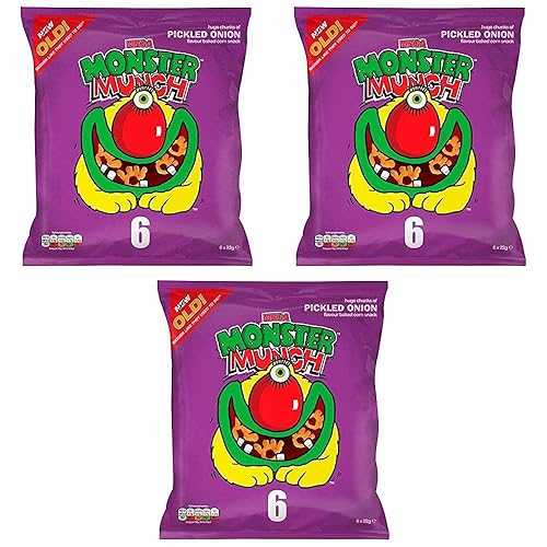 Mega Monster Munch Pickled Onion 22g x 6 per pack Pack of 3