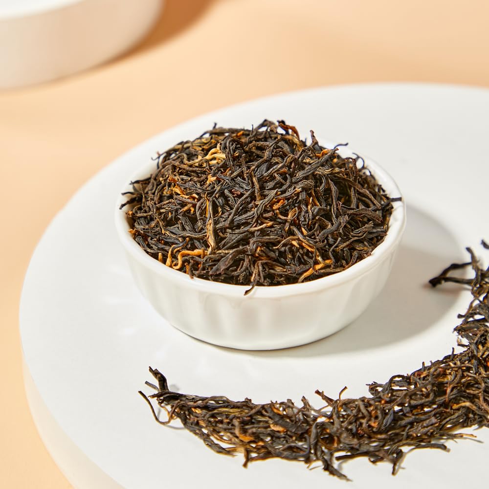 XIEJINJI Golden Monkey Tea - Chinese Black Tea - Jinjunmei - Premium Bud Tea - Eco-Conscious Tea Bags - 3.2g x 40 Count - Repeated Brewing - High