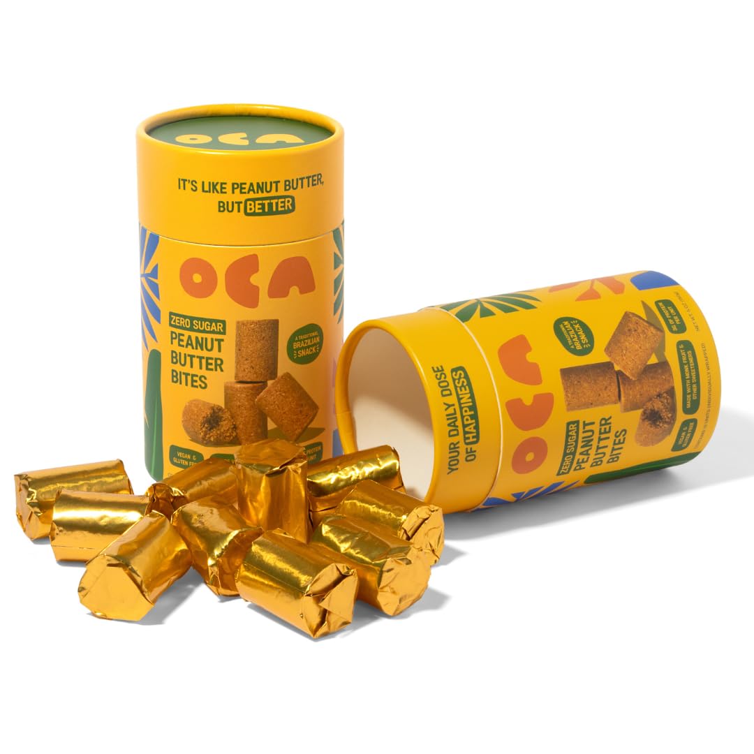 Oca Sugar-Free Peanut Butter Bites - 2 pack - 30g of Protein per pack - 3 Ingredients - No Sugar Added, Low Carb, High Protein - Healthy Keto Friendly