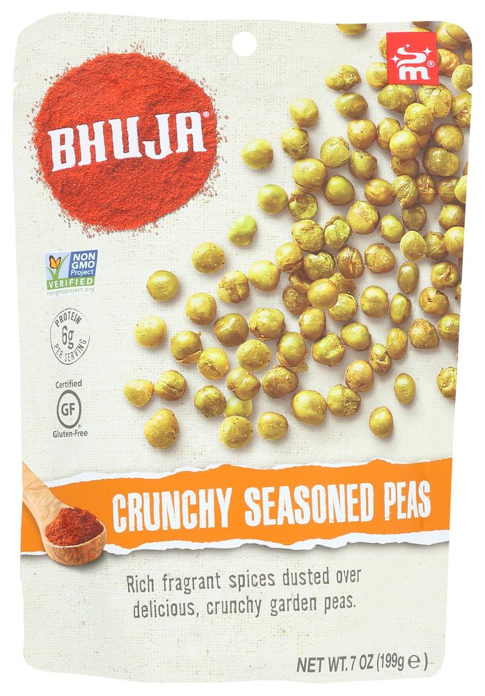 Bhuja Crunchy Seasoned Peas 7 oz each (5 Items Per Order)