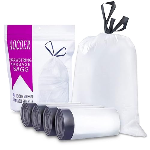 AOCOER Drawstring Garbage Bags 4 Gallon 144 count