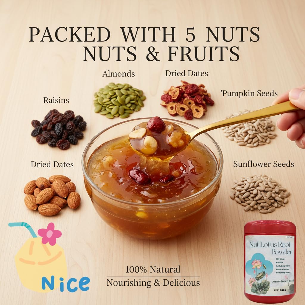 Nut and Lotus Root Powder Lotus Seed Soup, 500g Ready to Eat Breakfast