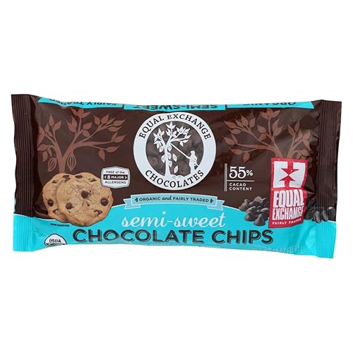 Equal Exchange Organic Chocolate Chips | Semi-Sweet | 55% Cacao | 10 Ounce (Pack of 12)