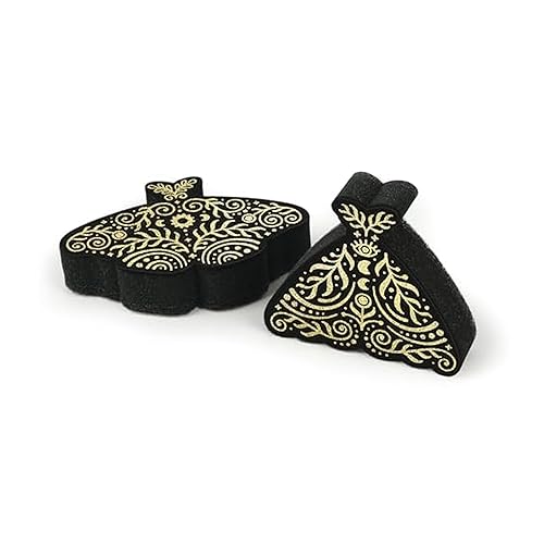 Genuine Fred Night Scrub Moth Kitchen Sponges - Set of 2 Moth-Shaped Sponges with Celestial Gold Metallic Details - Triple-Layer Design - Cute