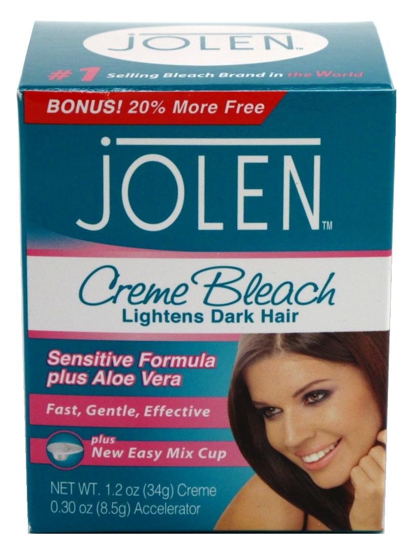 Jolen 1.2 Ounce Creme Bleach Mild Sensitive Plus Aloe Vera (Pack of 2)