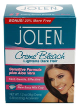 Jolen 1.2 Ounce Creme Bleach Mild Sensitive Plus Aloe Vera (Pack of 2)