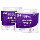 FFinz Kitchen Towels Paper - Extra Absorbent, 100% Virgin Wood Pulp, Oil Remover. 12 Roll, 1200 Sheets