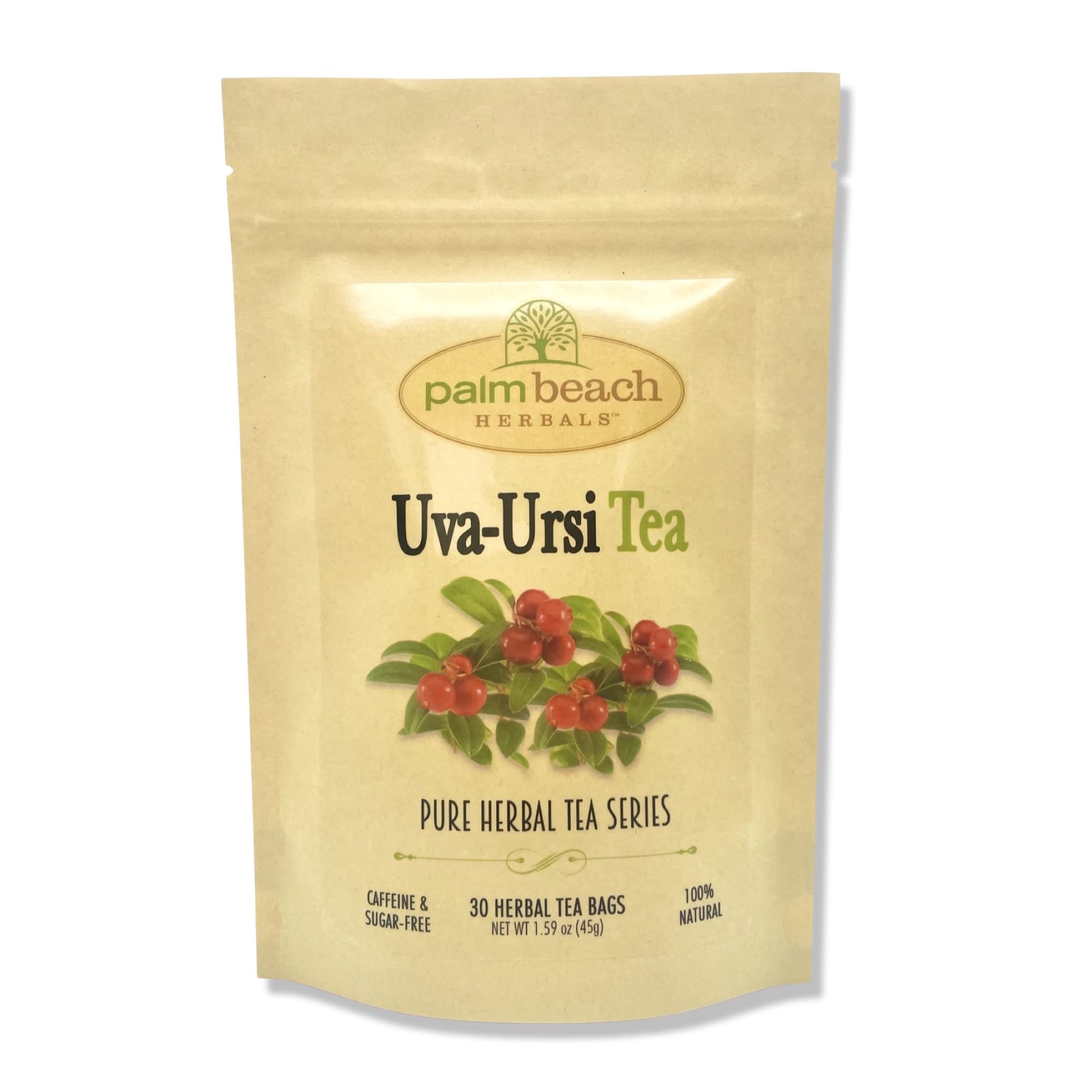 Palm Beach Medicinal Herbs - Uva Ursi Tea - Pure Herbal Tea Series, 30ct