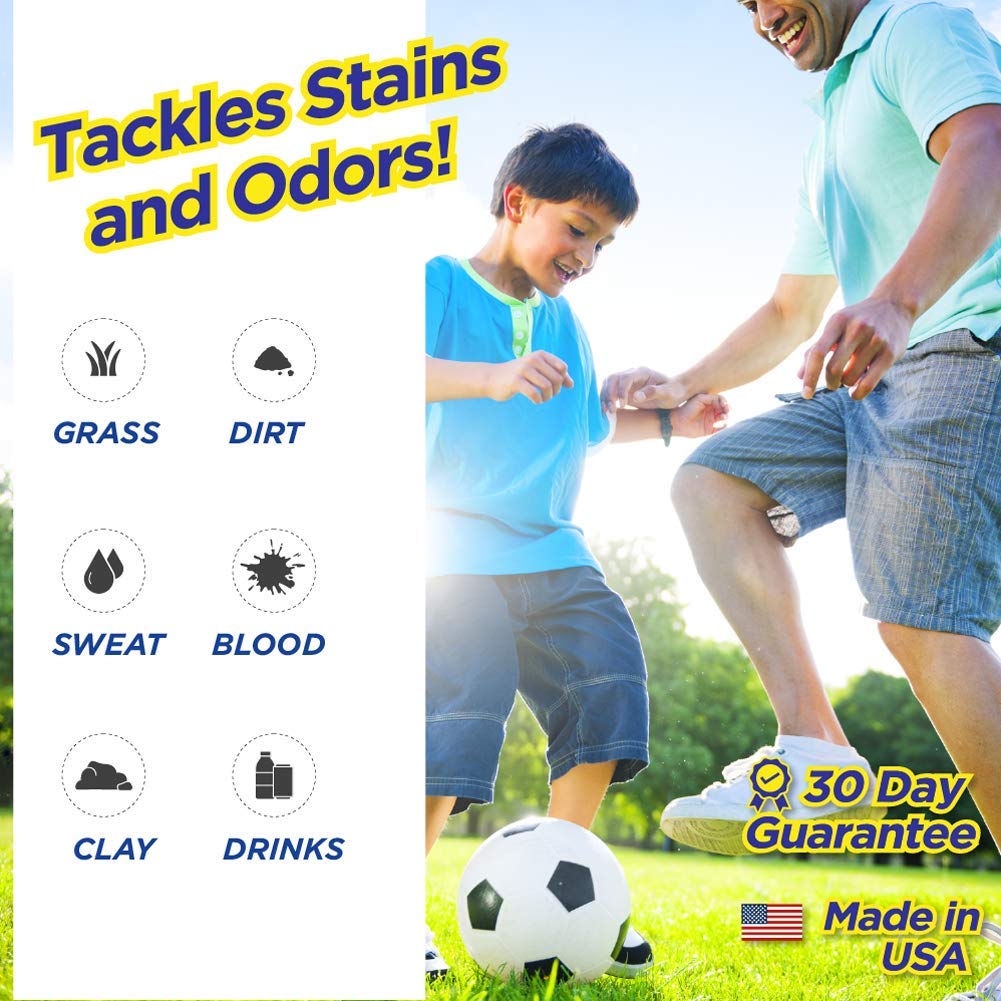 AthletX Amazing laundry detergent liquid Sports Wear Stain & Odor Remover - Grass, Blood & Sweat Stains & Odors - Workout Clothes - Natural Enzymes
