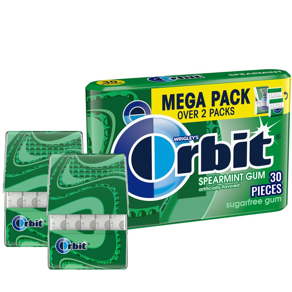 ORBIT Spearmint Sugar Free Chewing Gum Graduation and Prom Night Essential Grad Gift, 30 Piece Pack