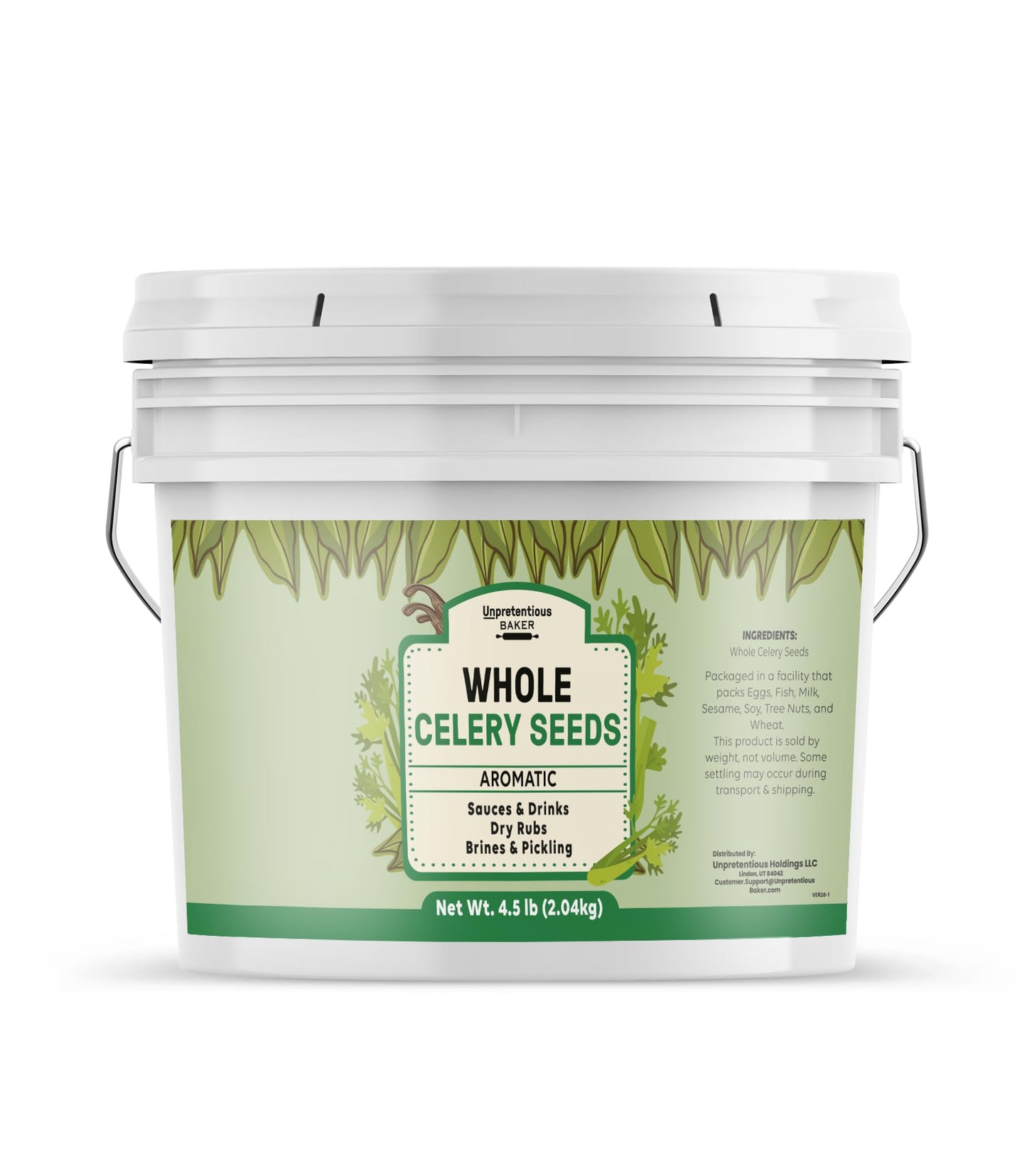 Unpretentious Whole Celery Seeds, 1 Gallon Bucket, Sauces & Dry Rubs, Brine Seasoning, Aromatic