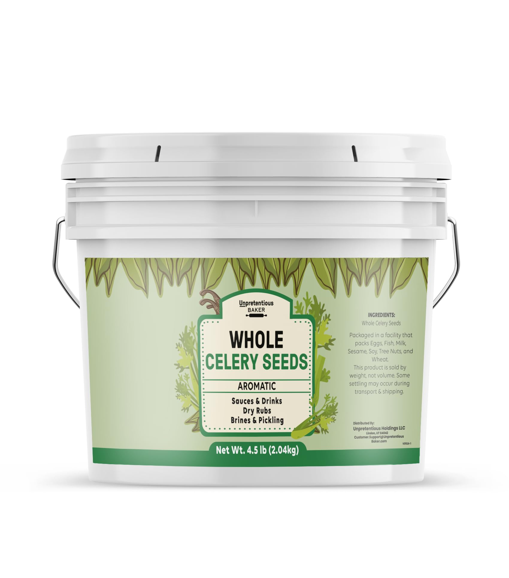 Unpretentious Whole Celery Seeds, 1 Gallon Bucket, Sauces & Dry Rubs, Brine Seasoning, Aromatic