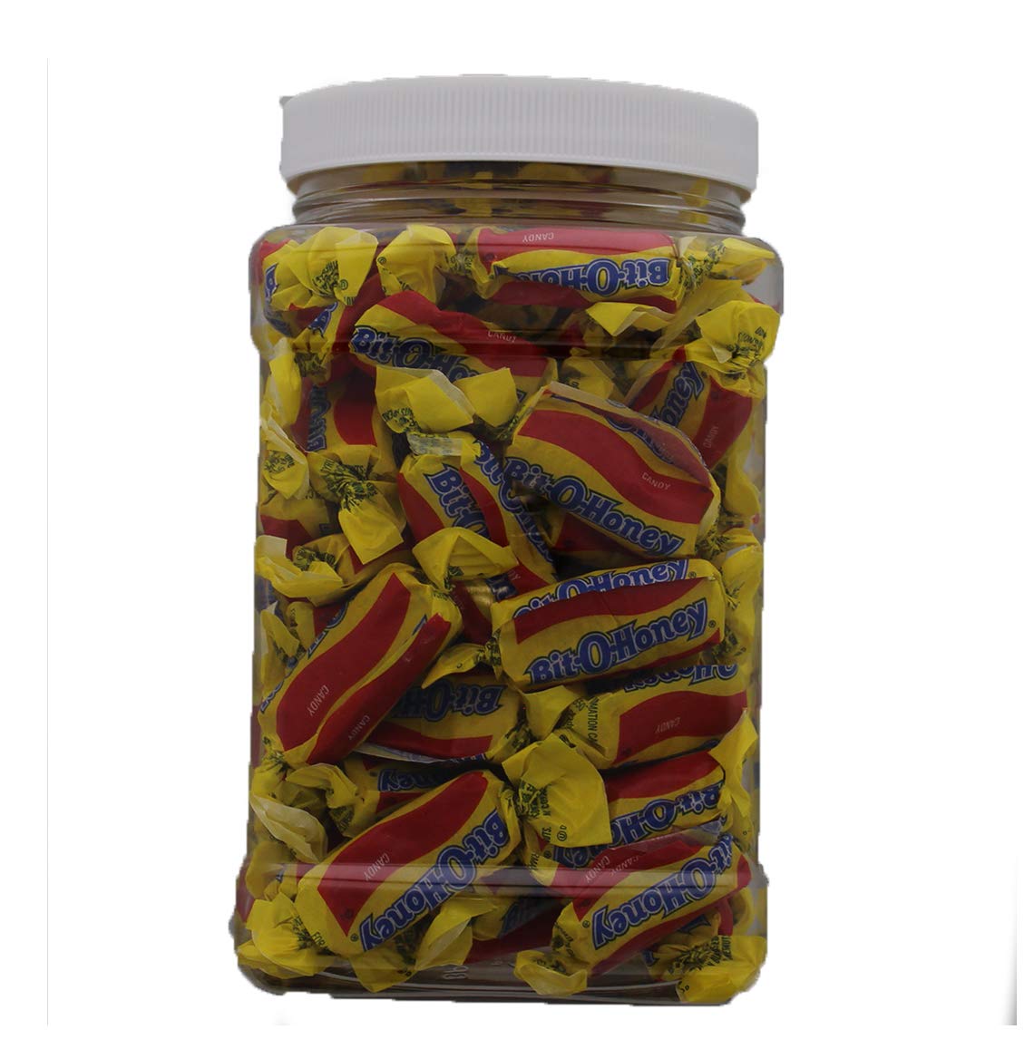 Bit-O-Honey 1.25LB - Original Bit O Honey Chewy Candies in a 48 FL OZ Gift Ready Reusable Square Jar