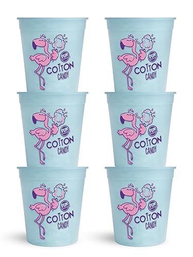 Fun Sweets Blue Cotton Candy 6-Pack - Blue Raspberry Flavor (1.5 oz Tubs) - Bulk Cotton Candy for CandyBuffets, Parties & Gender Reveals