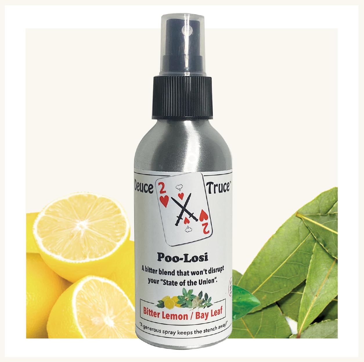 Deuce Truce - Lemon and Bay Leaf (Poo-Losi) - 4 fl oz - Before Your Go Toilet Spray - Strong, Effective, Easy to Use
