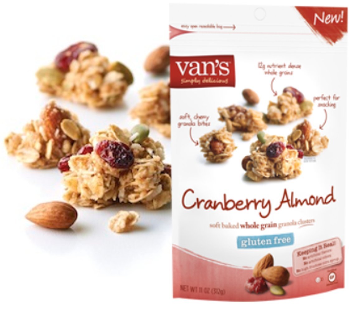 Van's Cranberry Almond Granola Cluster Cereal Gluten Free (Pack of 2)