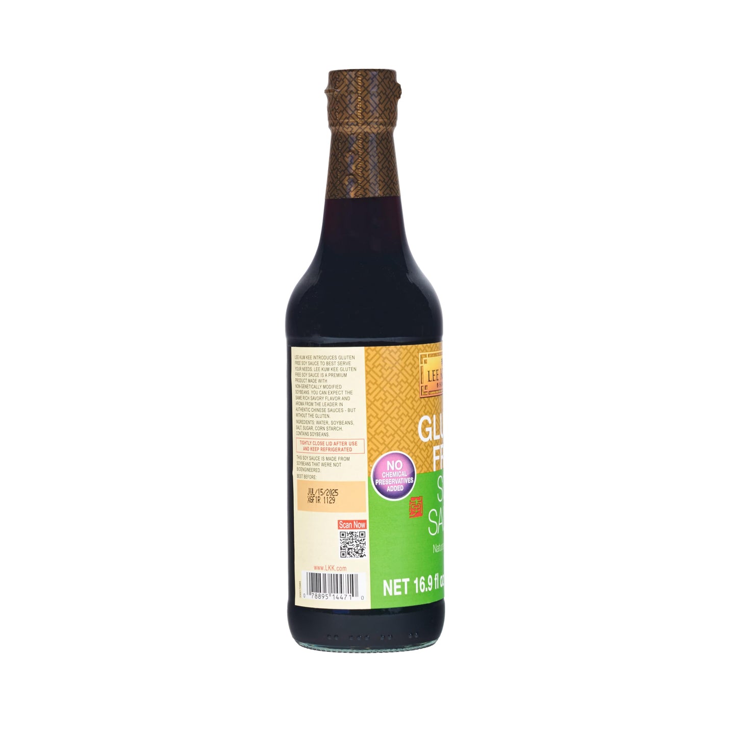 Lee Kum Kee Gluten Free Soy Sauce (16.9 oz - 1 Pack) Umami | Vegan & No Artificial Preservatives | Perfect for Stir-Frying, Braising, Drizzling