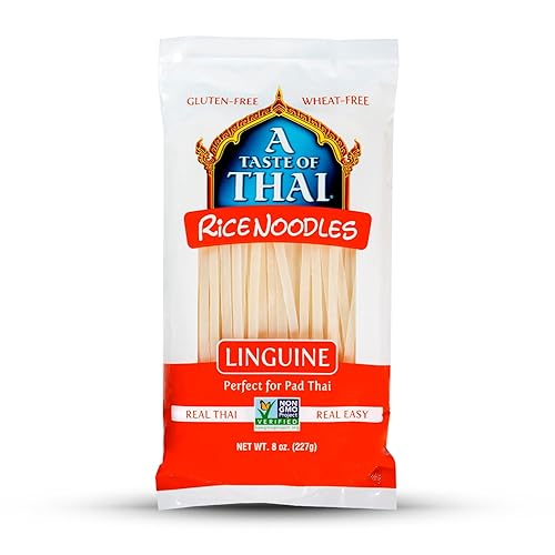 A Taste of Thai Linguine Rice Noodles | Restaurant-Quality Thai Flavor in Minutes | Vegan, Gluten-Free, Wheat Free, Non-GMO| Perfect for Stir-Fries