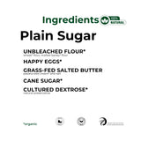 The Panza Sugar Plain Gourmet Cookie Snack Thin & Crispy | Organic, Non-GMO, 100% Natural Ingredients | Mini Pouch 0.7 oz