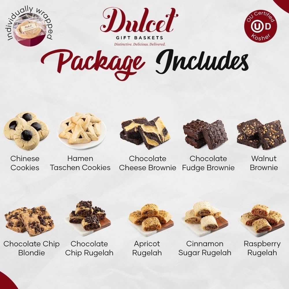 Thinking Of You Gift Baskets, Thinking Of You Care Package, Cookies Gift Baskets For Women, Men, Dad, Mom, Him, Her, and Friends By Dulcet Gift