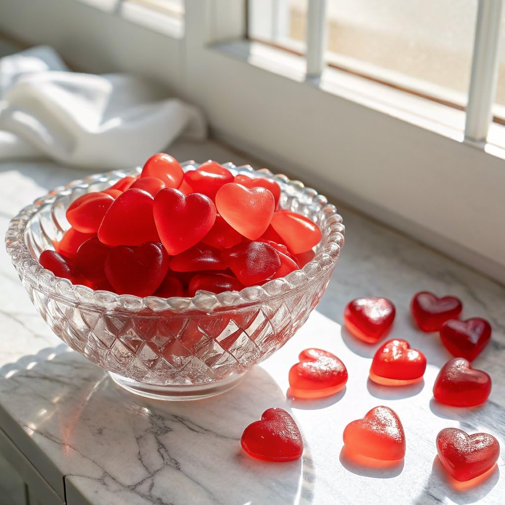 Mothers Day Sweet and Sour Gummy Hearts, 9 oz Pack of Heart gummies, Perfect Strawberry Flavored Candy for Classroom Treats, School Exchanges