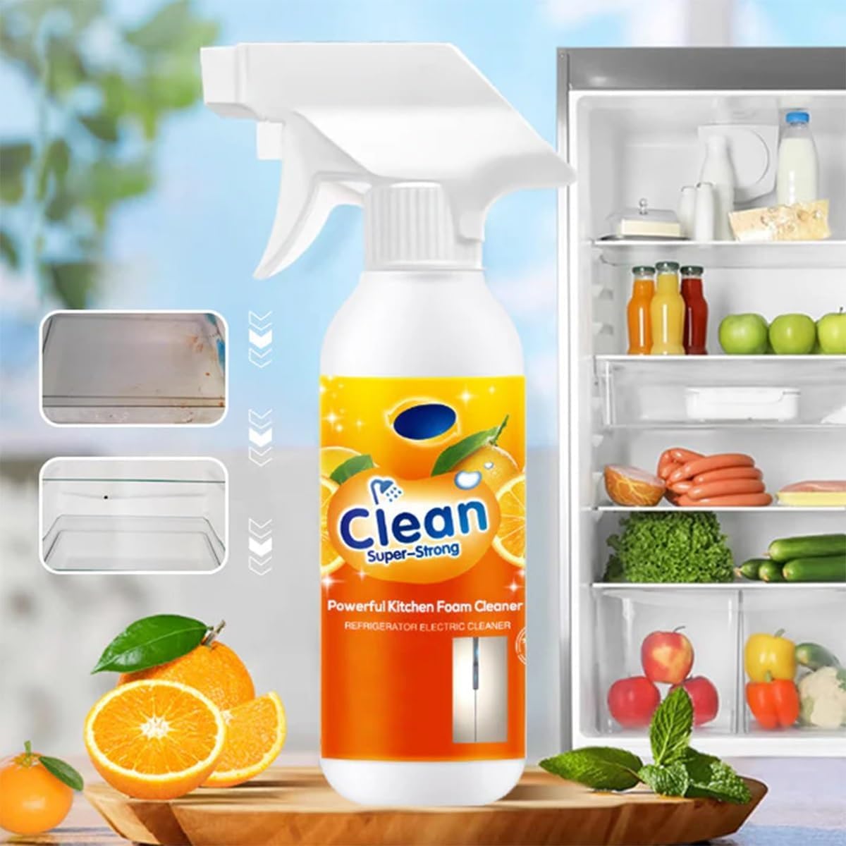 Yiushing Powerful Kitchen Foam Cleaner, Upgraded Multi-purpose Bubble Cleaning Spray, Kitchen Foaming Degreaser, For Range Hood, Oven, Icebox
