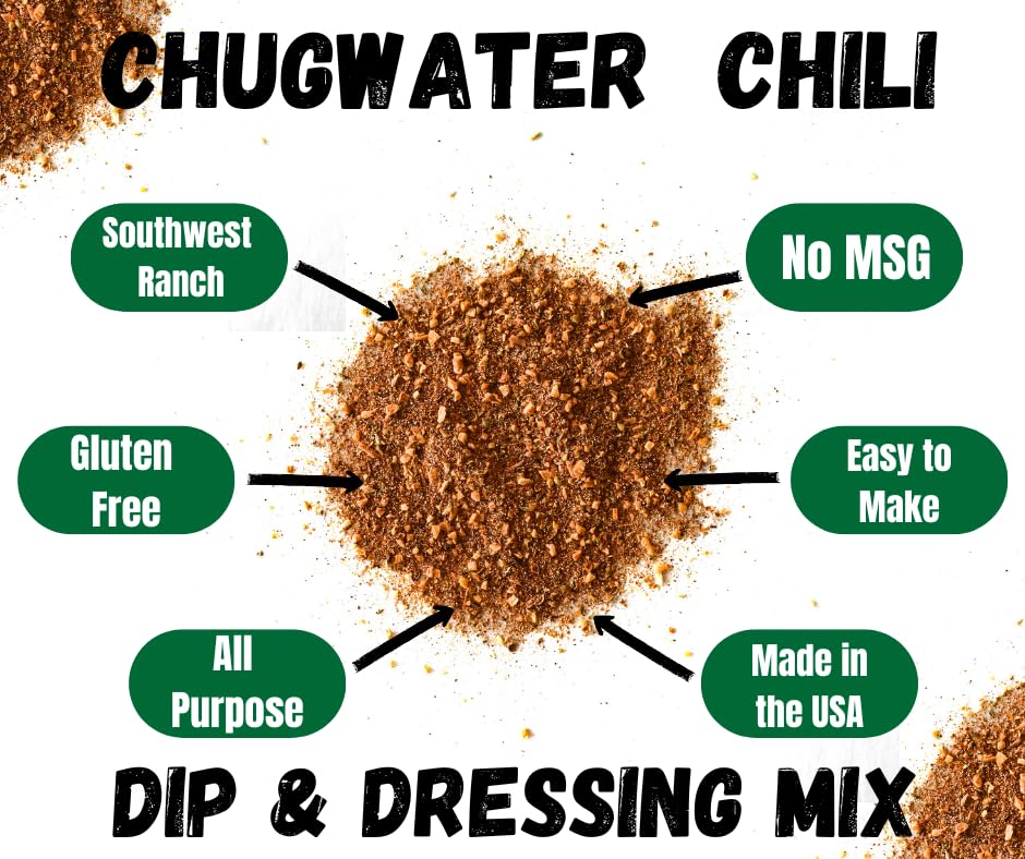 Chugwater Chili Southwest Dip & Dressing Mix | Easy-to-Make Dip or Salad Dressing | All-Natural, Gluten-Free, No MSG | Ranch Alternative | Made in USA
