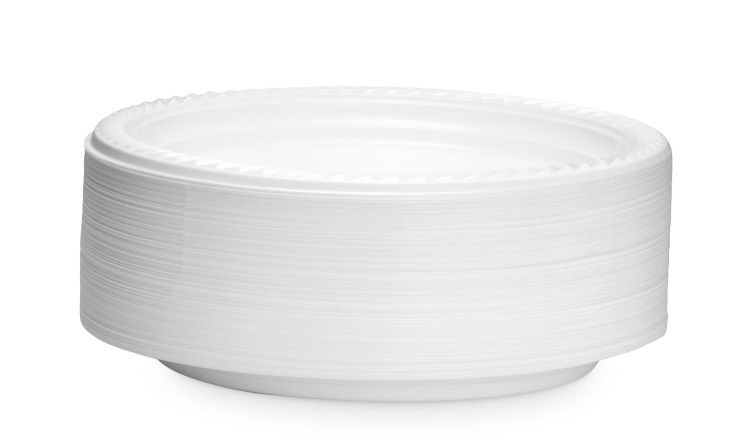 Basix 9 inch Plastic Plates Microwave Safe 100 Count, White