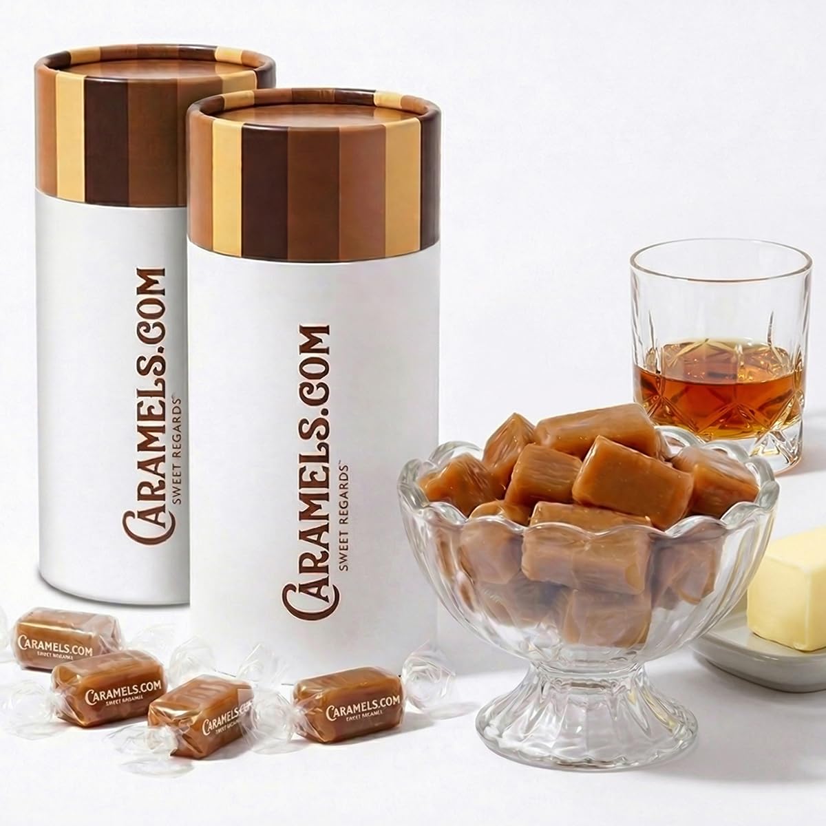Caramels.com Butterscotch & Butter Rum Caramels | Individually Wrapped