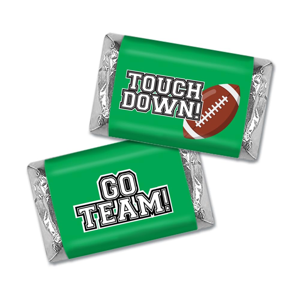 136 Pcs Green Football Party Candy Favors Miniatures Chocolate - No Assembly Required - Touchdown