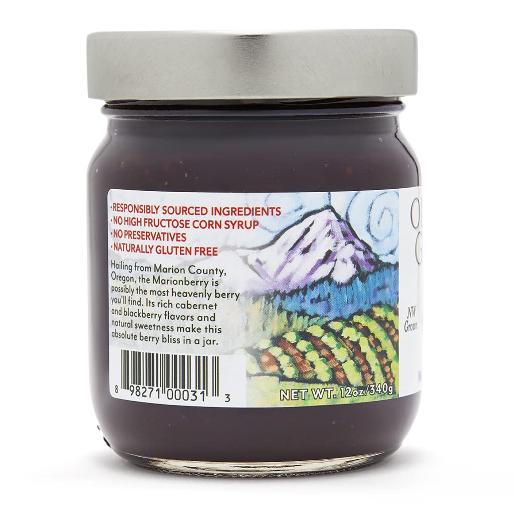 Oregon Growers Marionberry Fruit Spread - Marionberry Jam Made In Oregon, Blackberry Jam, Blackberry Fruit Spread, All Natural Ingredients, Non-GMO