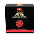 Zarrin - Earl Grey Premium Ceylon Black Leaf Tea, 50 Foil-wrapped Leaf Tea Bags