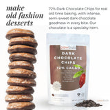 powbab Dark Chocolate Chips - 72% Cacao Organic Semi Sweet Chocolate Chips for Baking. Mini Dark Chocolate Chips for Baking and Snacks. No Liquor, No Lecithin, No Sugar Alcohol, Non-GMO (16 oz)
