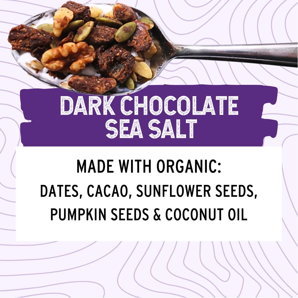 Wildway Keto Granola | Dark Chocolate Sea Salt | Grain-Free Certified Gluten-Free Cereal | Vegan, Low Carb | No Sugar Added | Paleo-Friendly, Non-GMO