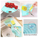 Pretty Handy Kitchen Sink Organizer, Sponge Holder, Soap & Scrubber Caddy (Blue)