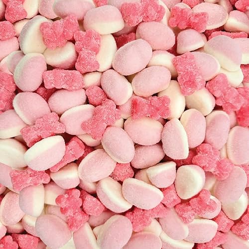 Pink Candy Mix | 2 Pound Bag | Sour Tutti-Frutti Gummi Bears & Strawberry Puffy Gummies | Chewy Candy | Pink Gummies for Baby Showers, Gender Reveal