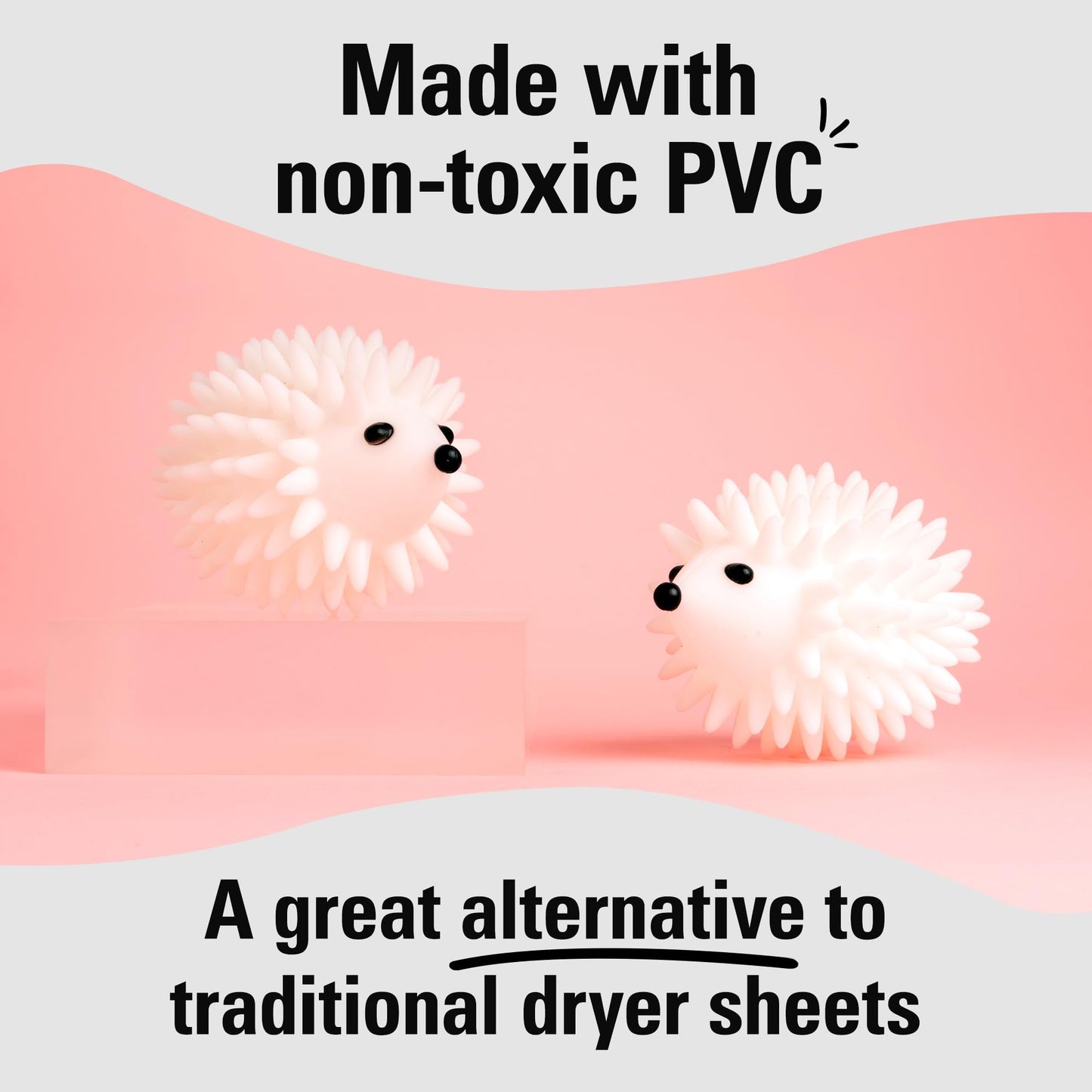 Kikkerland Set of Two Reusable Dryer Buddies for Laundry - Fabric Softener Dryer Balls - Control Static, Remove Wrinkles, Dry Clothes Faster