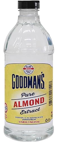 Goodman's Pure Almond Extract - Gluten-Free, Non-GMO, Kosher, Low Carb & Low Calorie - Ideal for Baking, Cooking, and Beverages - No Artificial