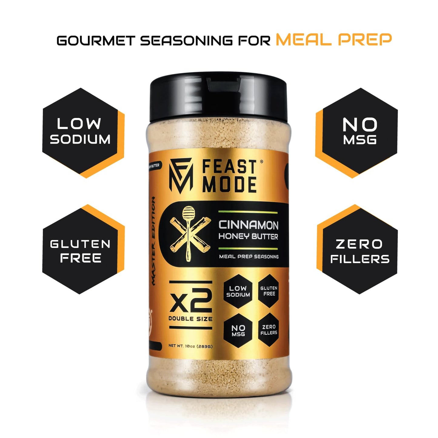 Cinnamon Honey Butter Seasoning | 10oz Master Edition by Feast Mode Flavors | Low Sodium | Low Calorie | Zero Artificial Fillers Binders or Dyes |
