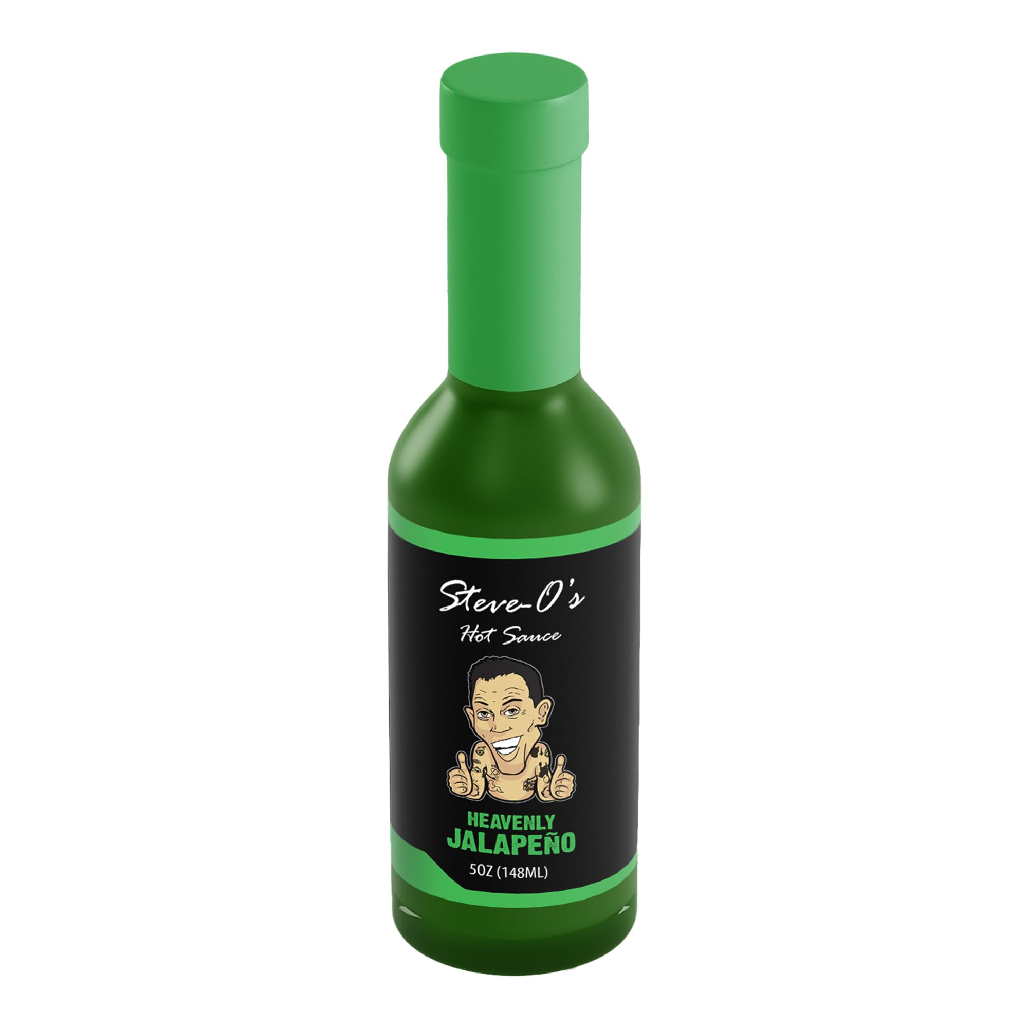 Steve-O's Heavenly Jalapeño Hot Sauce | Zesty Green Verde Sauce for Marinades, BBQ, Veggies, Eggs & Potatoes | 5 fl oz