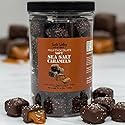 Taste Valley Dark Chocolate Sea Salt Caramels - 36 oz Bulk Resealable Jar - Soft & Chewy Gourmet Candy - Rich & Decadent Treats for Holidays, Gifts
