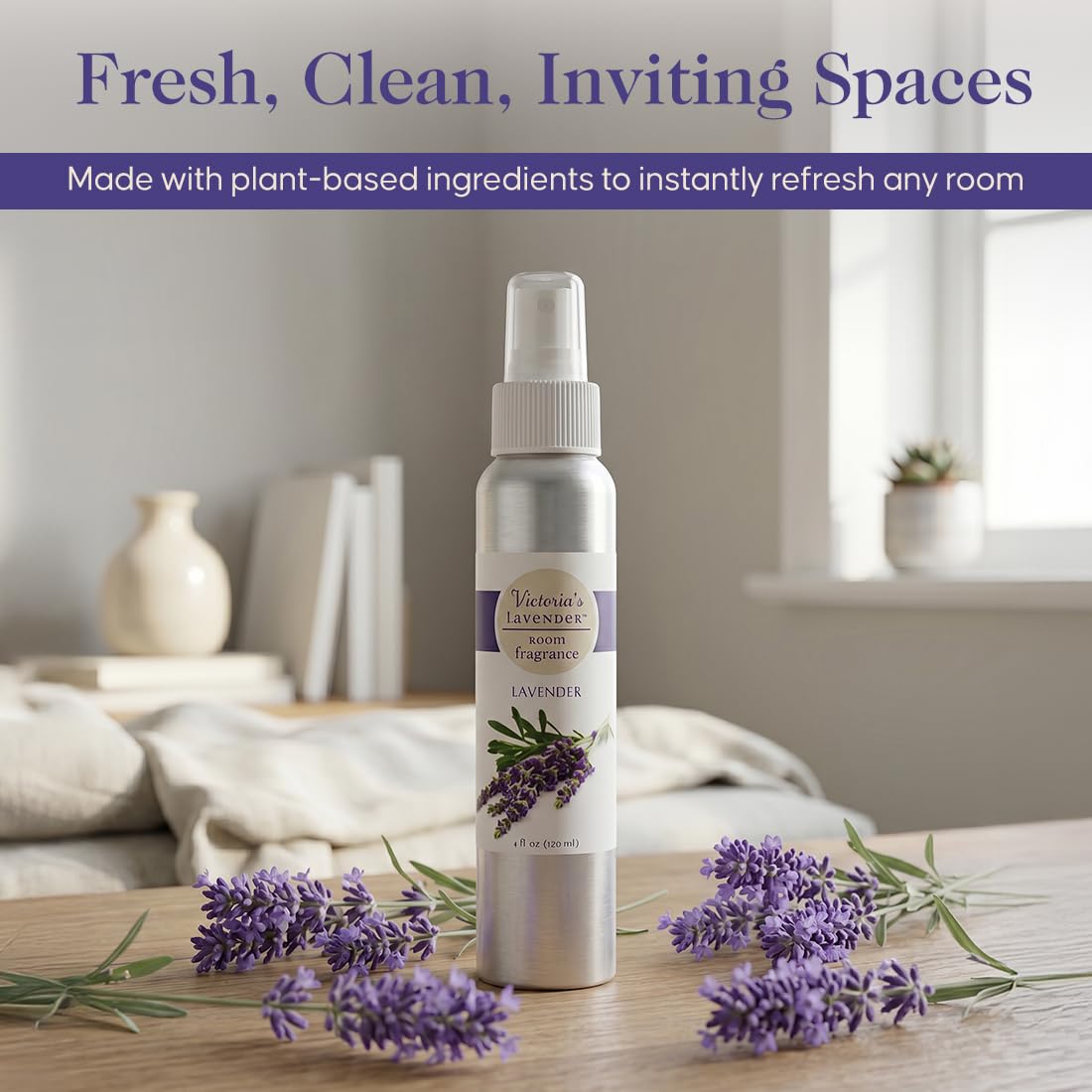 Victoria's Lavender Room Fragrance Spray - Air Freshener & Odor Eliminator - Lavender Spray - Luxury Essential Oil Scent for Home & Bathroom